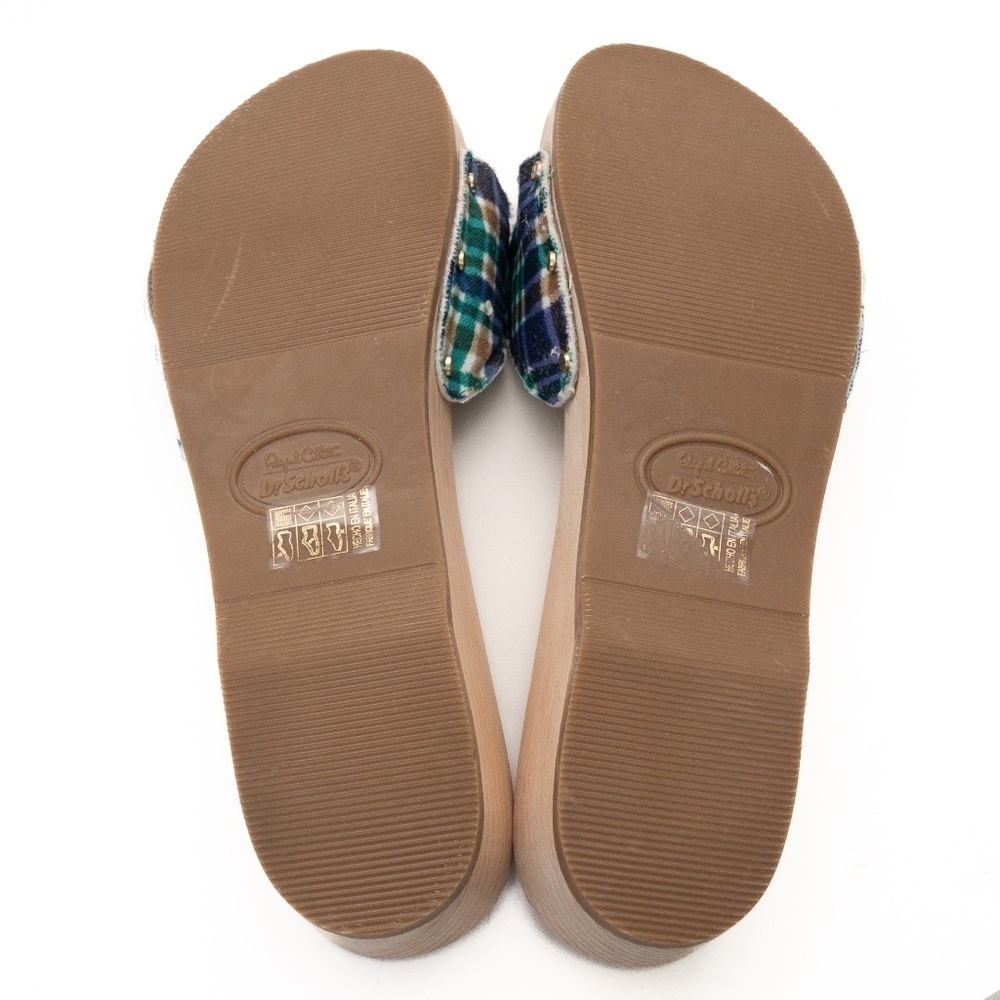 Ganni X Scholl. Wooden Clogs in Check Blue Iris. - Picture 10 of 11